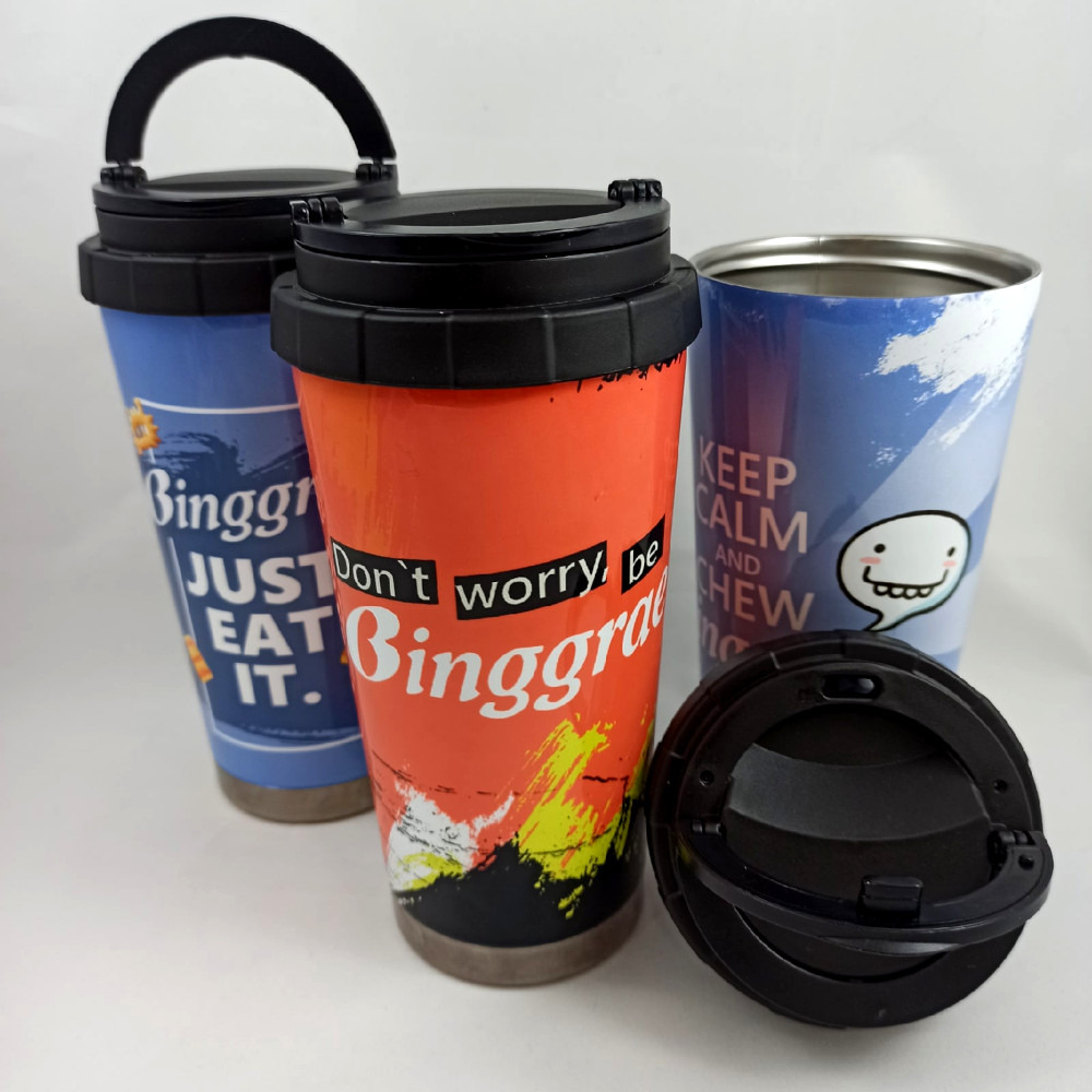 стакан для кофе металлический с крышкой