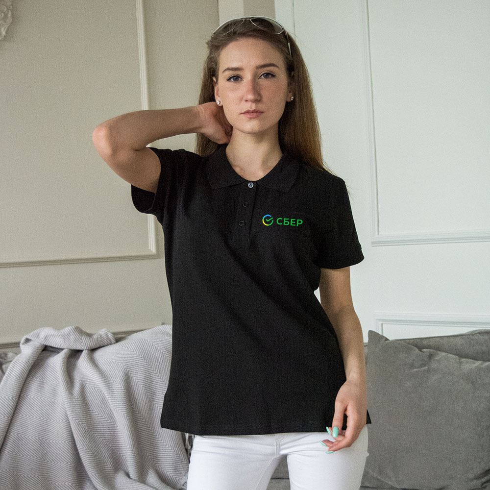 печать логотипов на женских поло