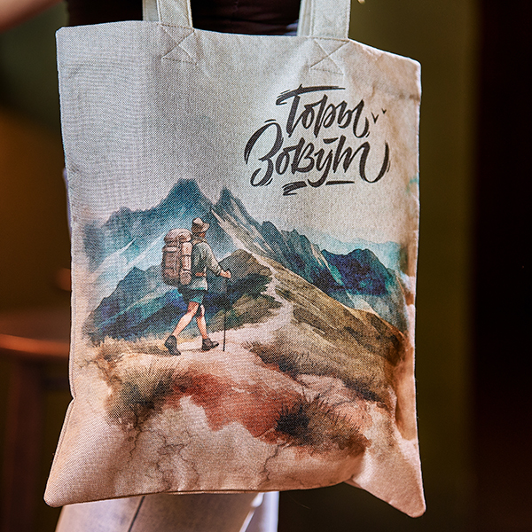 мерч на шоппере для кофейни